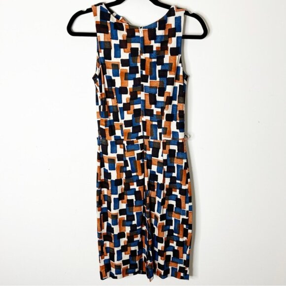MANGO Suit Mini Dress Pencil sleeveless geometric pattern Size XS - Picture 12 of 16